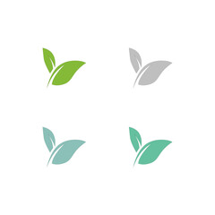 NATURAL PRODUCT LEAVES IN CIRCLE SIGN SYMBOL LOGO
