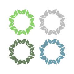 NATURAL PRODUCT LEAVES IN CIRCLE SIGN SYMBOL LOGO
