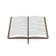 Open Holy Bible with Bookmark Isolated on Transparent Background