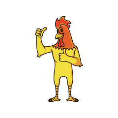 mascot logo of a gallant yellow rooster.eps