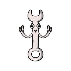 cute and interesting wrench logo mascot.eps