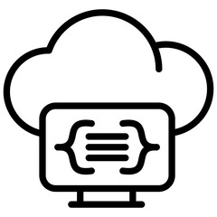 serverless computing line icon