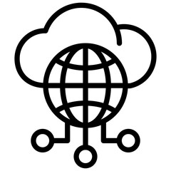 web hosting line icon