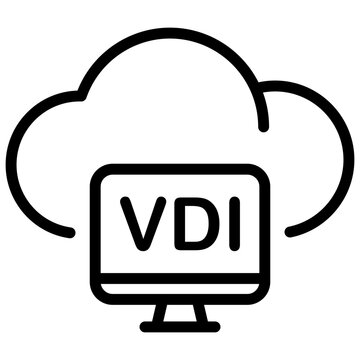 virtual desktop infrastructure line icon