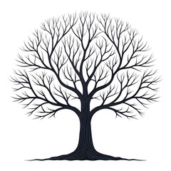 Obraz premium Minimalist Tree Silhouette with Detailed Bare Branches