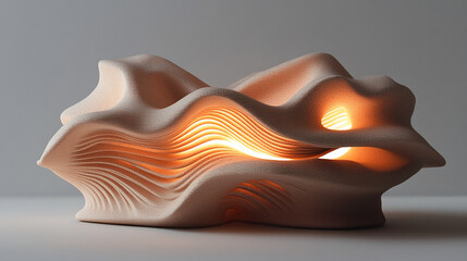abstract dynamic 3D organic structure glowing