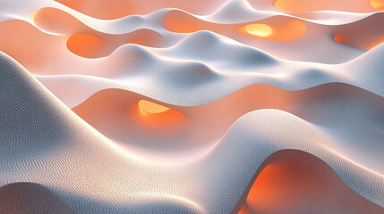 abstract 3D organic structure with terracotta and sand