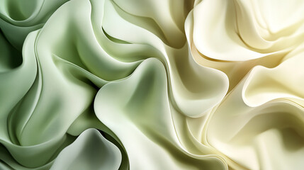 dynamic organic 3D form with sage gradient tones