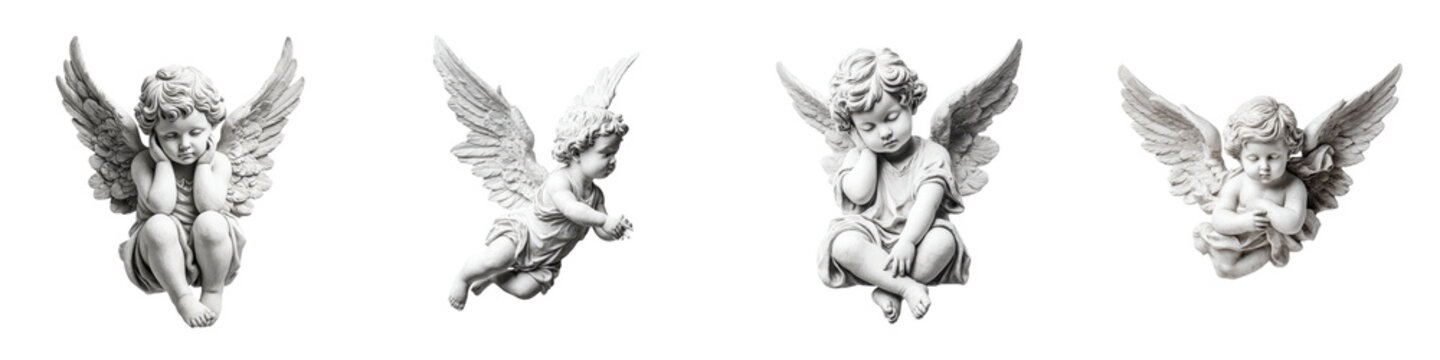 Collection of ornate angelic sculptures