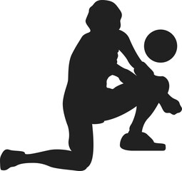 Voleyball Player Sillhouete Element