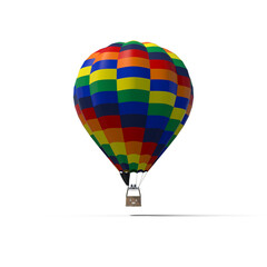 Hot Air Balloon Floating in the Sky Isolated on Transparent Background