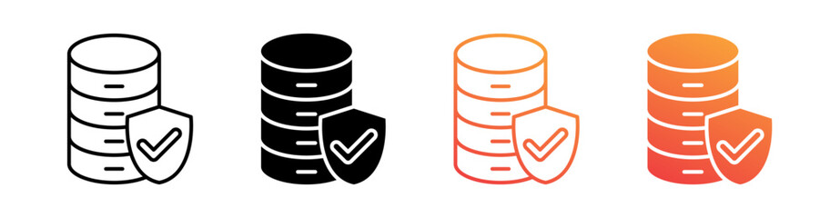 Database Security Multiple Style Icon Set Collection 