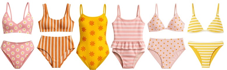 Summer-Inspired Swimsuit Collection with Floral and Striped Patterns