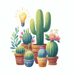 Yellow narcissus flowers blossom in a pot with a green cactus, bringing spring nature indoors