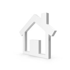 Minimal House Icon Symbol Isolated on Transparent Background