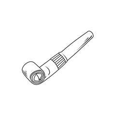Party Horn Noisemaker Thin Line Illustration