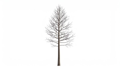 Obraz premium An artistic representation of a bare tree in 3d rendering highlighting the striking silhouette against a white background