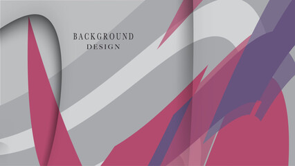 Abstract background featuring curved lines and geometric shapes, combining pink, purple and grey colors