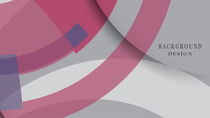 Abstract background featuring curved lines and geometric shapes, combining pink, purple and grey colors