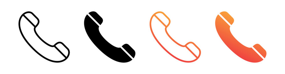 Phone Call Multiple Style Icon Set Collection 