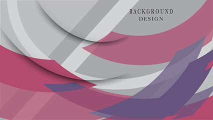 Abstract background featuring curved lines and geometric shapes, combining pink, purple and grey colors
