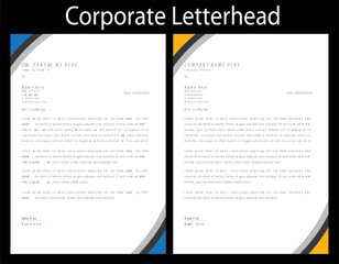 Branded Letterhead Design for Companies. Full pack available. Simple letterhead design.Professional corporate business letterhead template design. Vector graphic design.