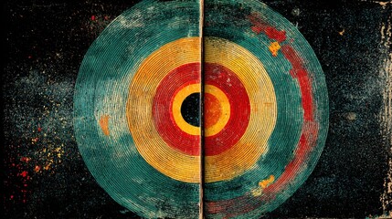 visual design for abstract art book | resonance of spirit | ecstatic calm | vibrant primaries | musical equilibrium | concentric rhythms | harmonic texture buildup | form disintegration | synesthetic