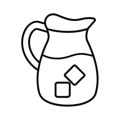 Iced beverage pitcher line drawing illustration graphic