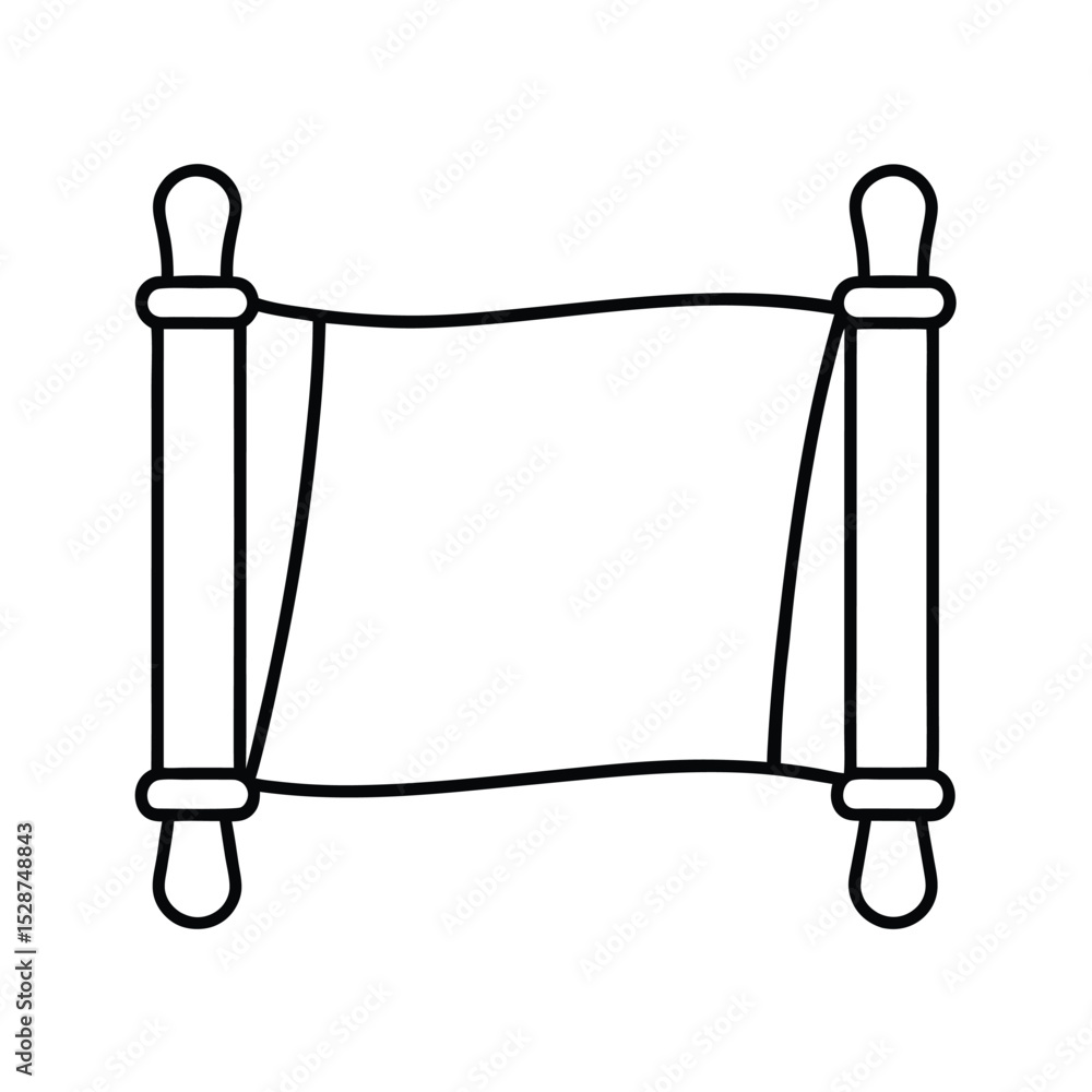 Aufkleber ancient scroll line drawing illustration design element