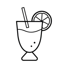 Refreshing summer drink line drawing illustration