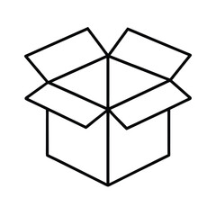 Open box line drawing simple packaging design illustration