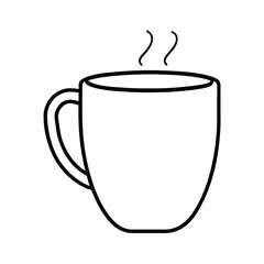 Hot drink in mug line drawing simple illustration