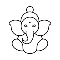 Simple line drawing of hindu god ganesha