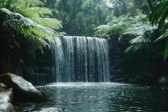 Discover stunning tropical waterfalls while exploring Australias lush landscapes, Tropical waterfall Travel to Australia and explore wild nature of Tasmania
