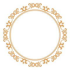 Decorative frame Elegant vector element for design in Eastern style, place for text. Floral golden and white border. Lace illustration for invitations and greeting cards