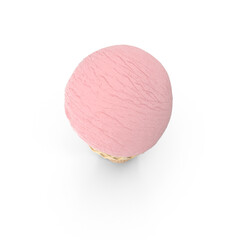 Classic Ice Cream Cone with Scoop Isolated on Transparent Background