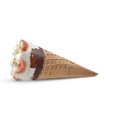 Delicious Ice Cream Cone with Single Scoop Isolated on Transparent Background