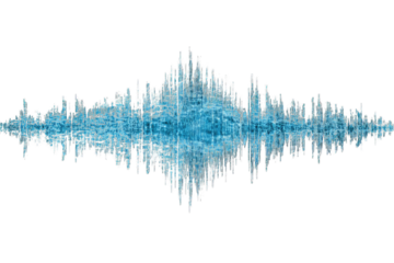 Abstract sound wave graphic, light blue