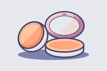 compact powder case round puff cosmetic