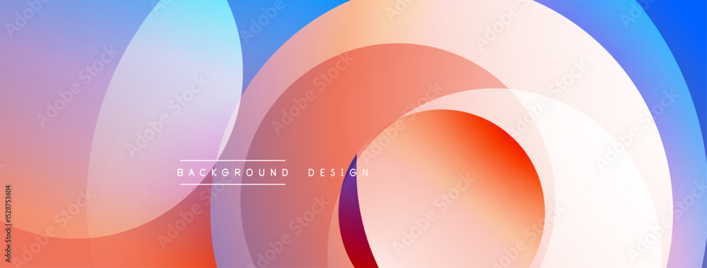 Aufkleber abstract fluid shapes overlap, creating vibrant color gradients. modern design with orange, blue, pu