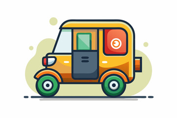 Fototapeta premium mini auto rickshaw rounded edges transport