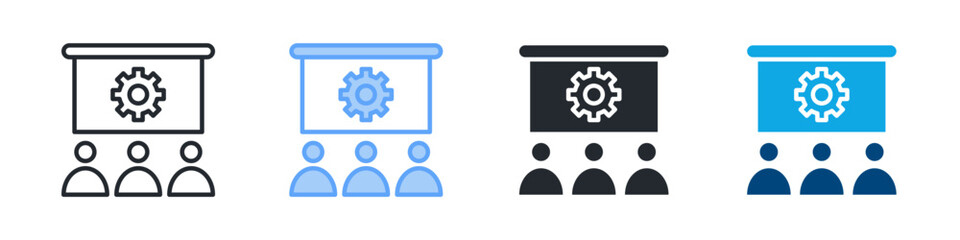 Human Resource Icon Set Multiple Style. Design In Outline, Blue, Glyph, Dualtone