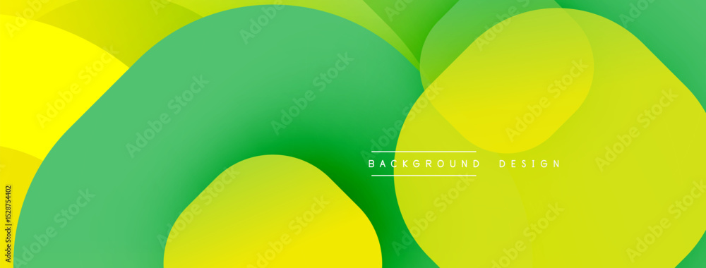 Aufkleber Abstract vibrant background. Overlapping yellow, green shapes create modern design. Smooth gradients offer visual interest.