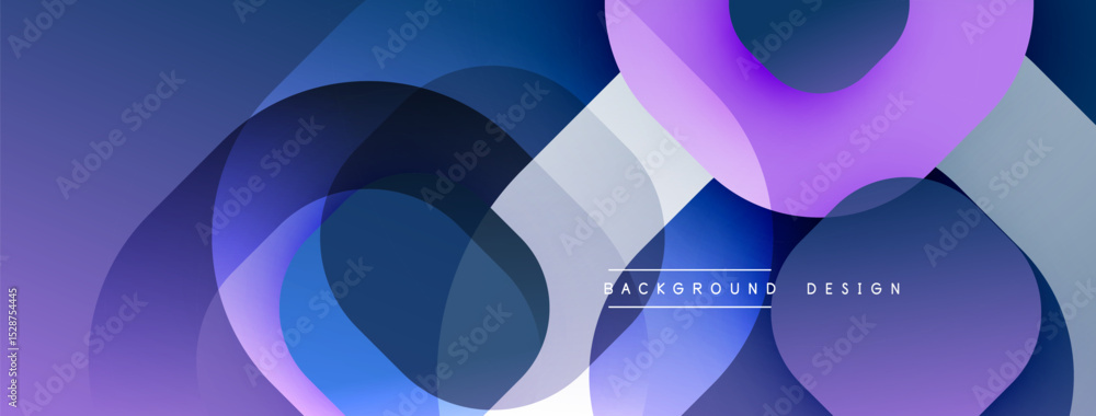 Poster Abstract fluid shapes overlap, creating dynamic purple, blue gradients. Modern design element for backgrounds, presentations.