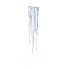 Three Hanging Icicles Cluster Isolated on Transparent Background