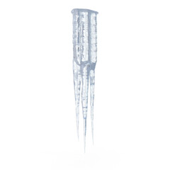 Three Hanging Icicles Cluster Isolated on Transparent Background