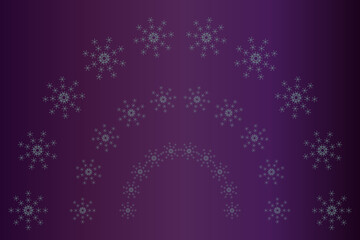 紫の雪の結晶半円パターン背景