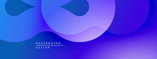 Abstract fluid shapes, vibrant blue purple gradient. Modern design, smooth curves, dynamic composition. Background texture, elegant presentation.