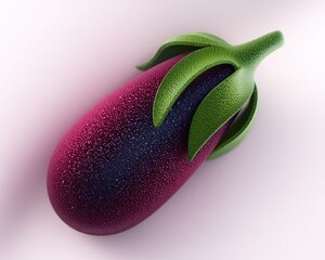3D eggplant, vibrant purple