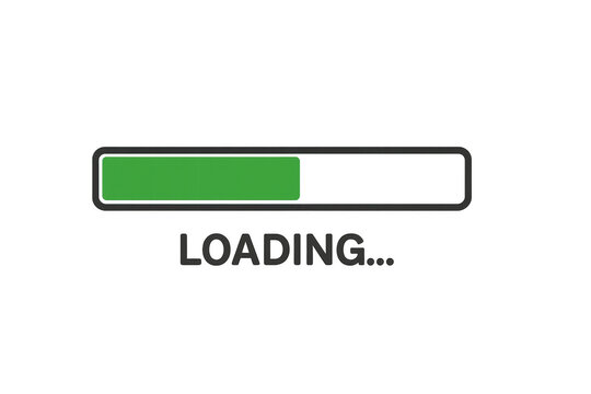 Green loading bar progressing on a transparent background, symbolizing an ongoing process or download